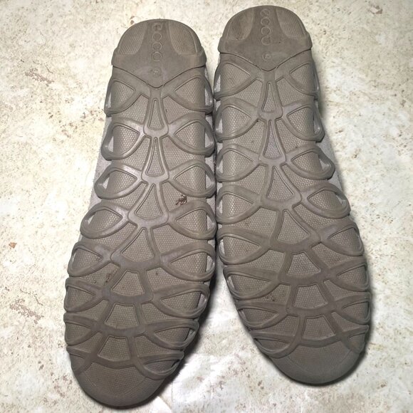 Ecco Womens Gray Suede & Leather Slip-On Shoes Toggle Closure Gorpcore Casual - Picture 11 of 12